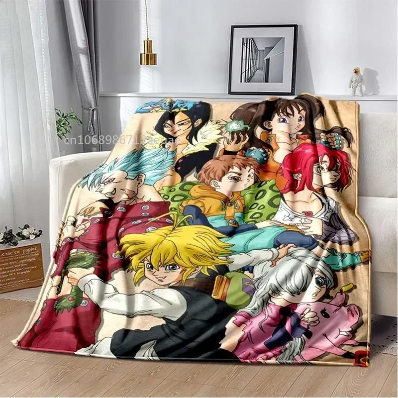 Thicken Blanket Anime The Seven Deadly Sins Printed Flannel Blankets for Beds Sofas Warm Bed Sheet Soft Blanket 6