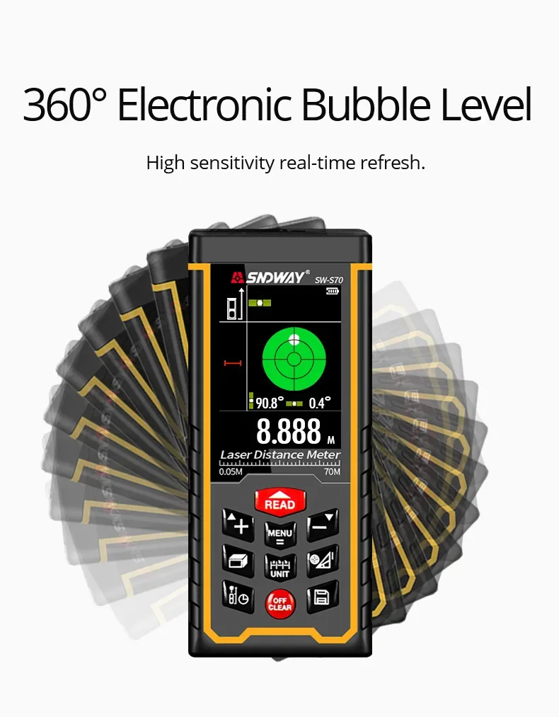 SNDWAY 80m 120m Laser Distance Meter Tape measure Digital Camera Function Laser
