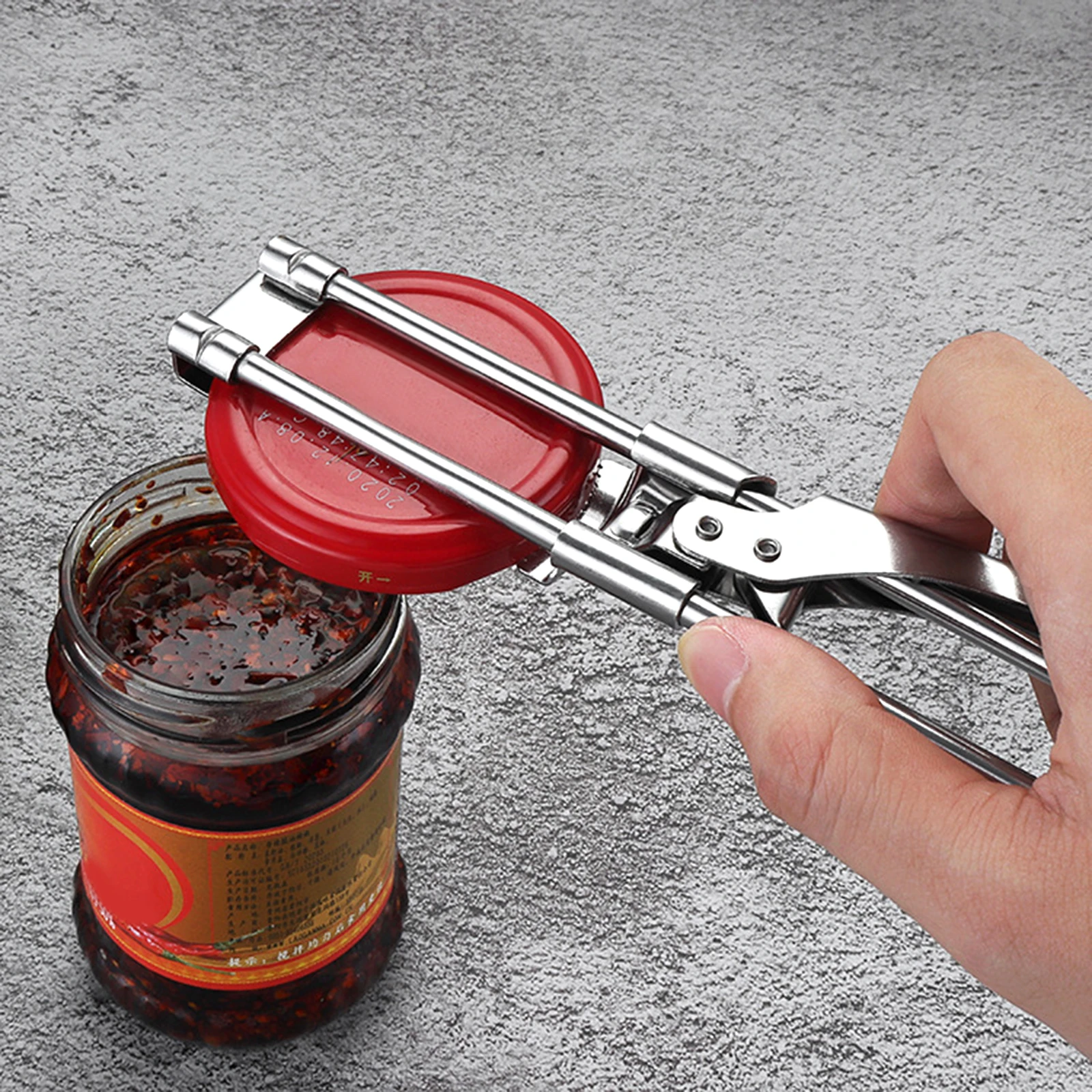 Stainless Steel Can Opener Multifunctional Adjustable Jar Lid Gripper Tool