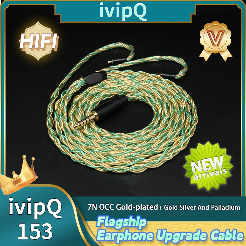 Ivipq-イヤホンケーブル、ユニークな織りプロセス、フラッグ