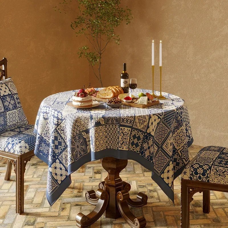 

1134 PVC Imported dining table cloth with oil proof, waterproof, light luxury and high-end feel, rectangular tablecloth with