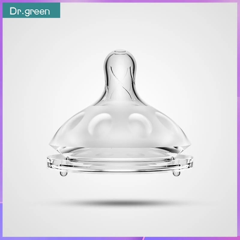 Dr.Green Suitable for 6cm diameter wide mouth bottle safe silicone material soft texture S/M/Cross hole Nipple Bottle nipple,