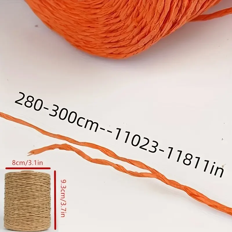 280-300m/Roll Natural Raffia Straw Yarn For Knitting Crocheting Paper Threads DIY Handmade Summer Sunhat Beach Bag Material 3