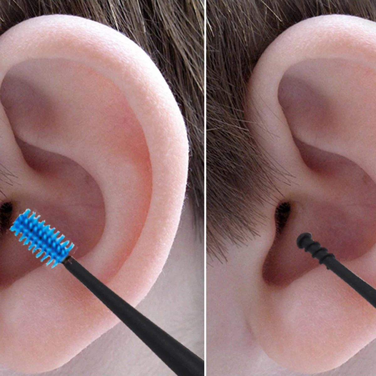 Description Picture 6 of item1pc-double-head spiral ear scoop, ear cleaning ear pick tools, easy to clean, reusable, silicone massage soothes the ear canal