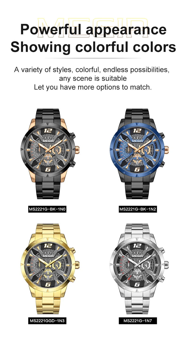 Stainless Steel for Men Luxury Business Casual Quartz Date Clock Chronograph Big Dial Wrist_voghion.com