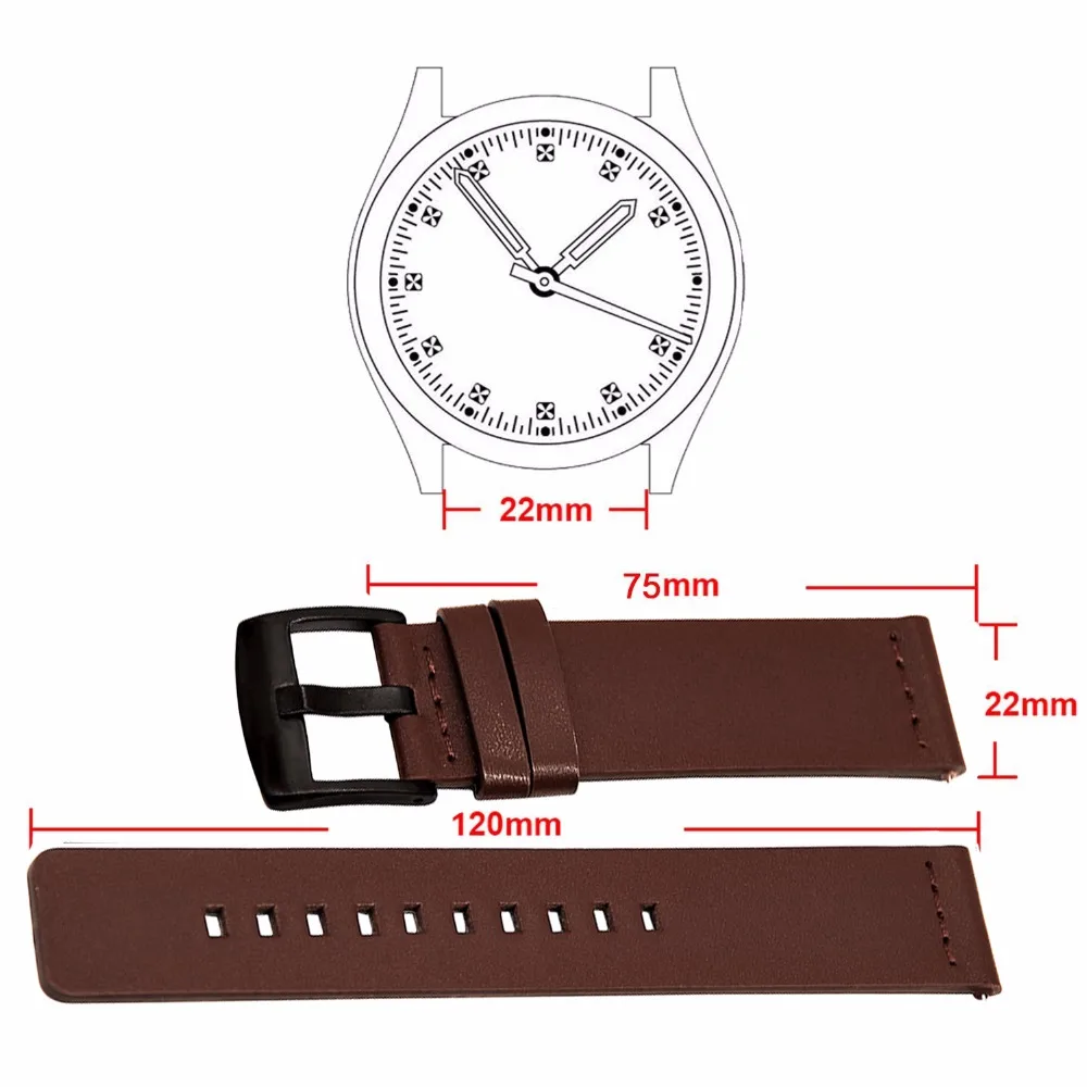 Genuine Leather Quick Release Watch Band Replacement Bracelet
