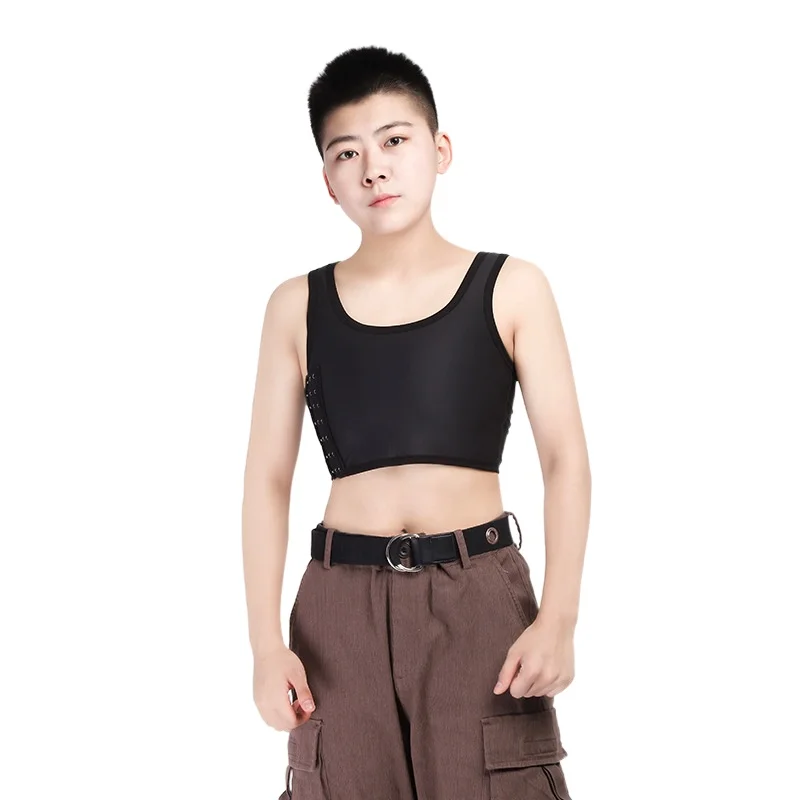 

Tomboy Trans Short Chest Binder Vest Flat Breast Shaper Lesbian Les FTM Breathable Mesh Undershirt Cosplay Tank Tops