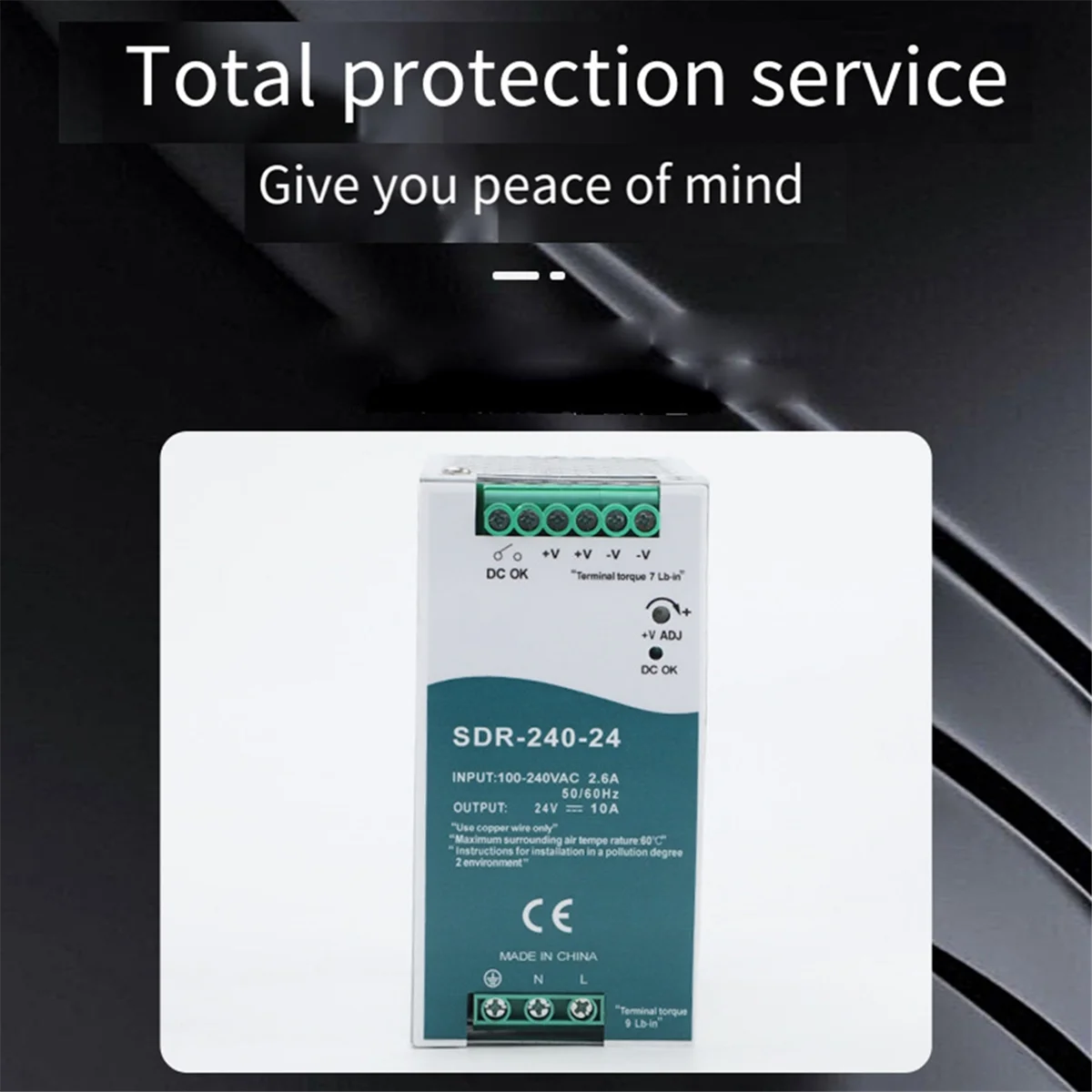 Hot sale SDR-240-24 Switching Power Supply with PFC Function 150% Load Capability DIN-Rail Switching Power Supply