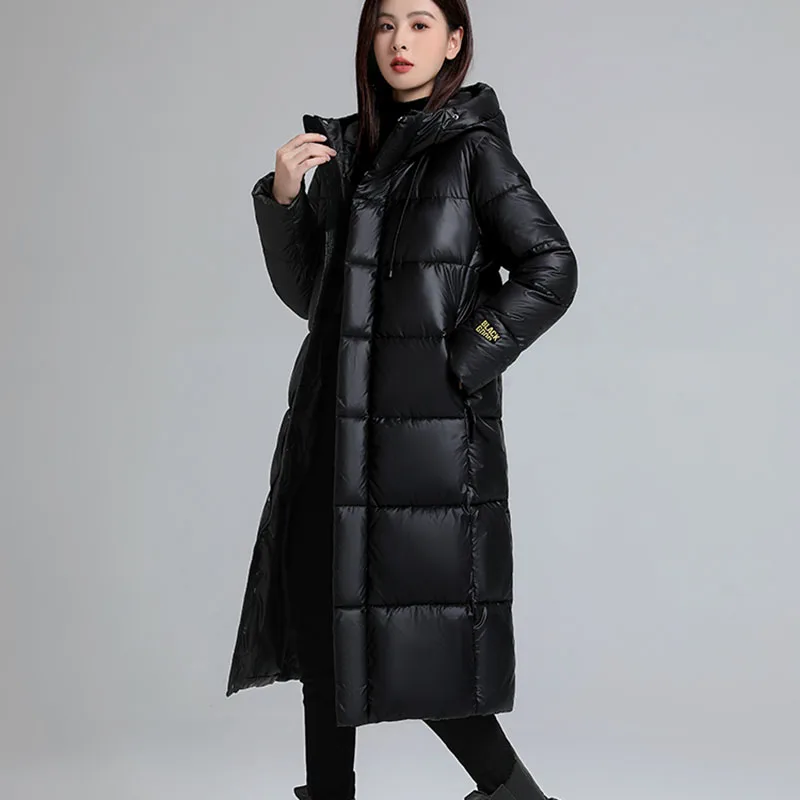 2023New Winter Down Coats For Women Warm Thick Long Puffer Jacket Nero Portatile Unisex Capispalla Parka In Cotone Con Cappuccio Top Femminile