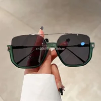 Lunettes de soleil carrées vintage pour femmes et hommes, demi-monture en métal, nuances de soleil UV400, lunettes de soleil design ChimBrand, lunettes de mode 4