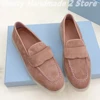 Classic Almond Shaped Toes Solid Loafers Flat With Faux Suede Daily Sewing Woman Shoes Platform Slip On Zapatos Mujer Size 35-45 2
