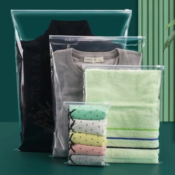 Waterproof and Dustproof Transparent Plastic Bag Thickened PE Bags Moisture Proof Packaging Clothing Transparent Zipper Pouch 1