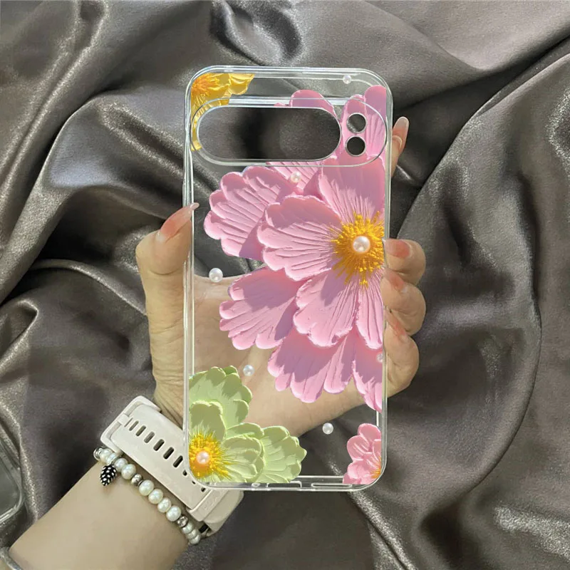 Elegant Floral Oil Painting Design - Transparent Soft Phone Case