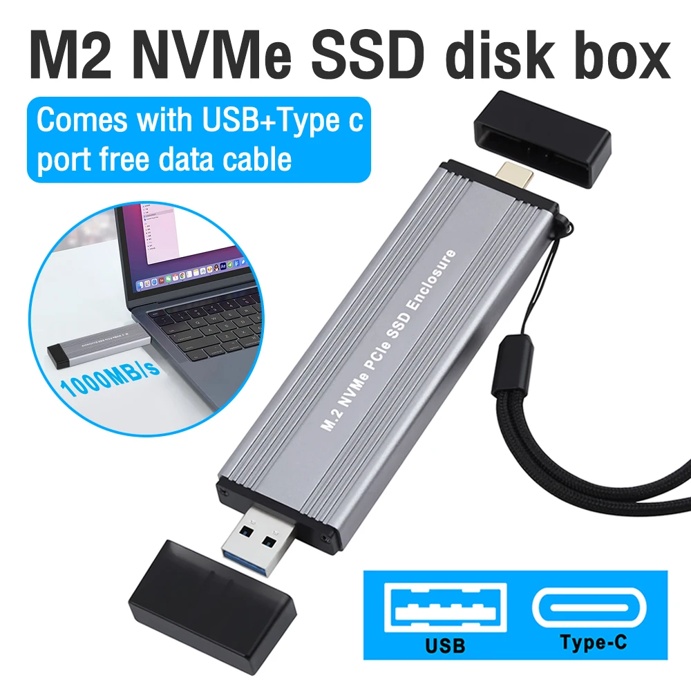 M.2 obudowa NVME SSD zewnętrzna M2 NVMe Case M2 USB 3.1 typ C 10Gbps Adapter M klucz HD schowek do komputera Mac Windows Laptop PC