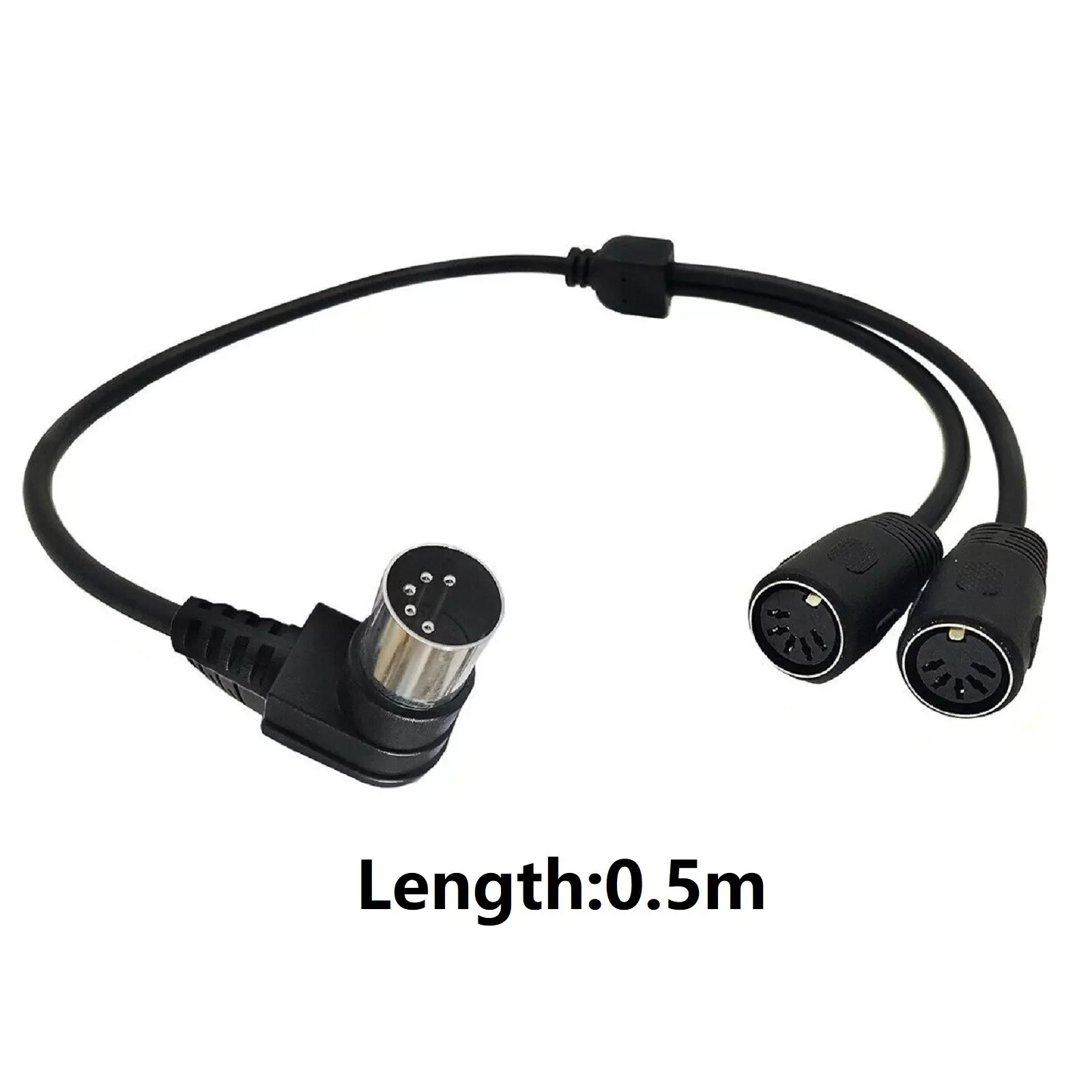 50cm MIDI DIN 5 PIN 1 Male Jack to 2 Female Plug Socket Y Splitter Adapter Cable