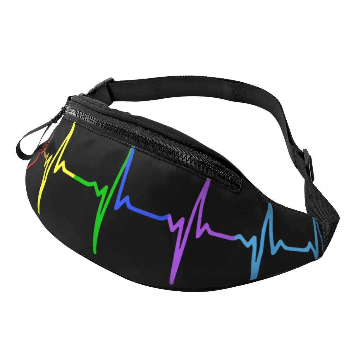 

Rainbow Pulse Hearbeat LGBT Chest Bag Merchandise For Unisex Trend Gay Pride LGBTQ Lesbian Strap Bag