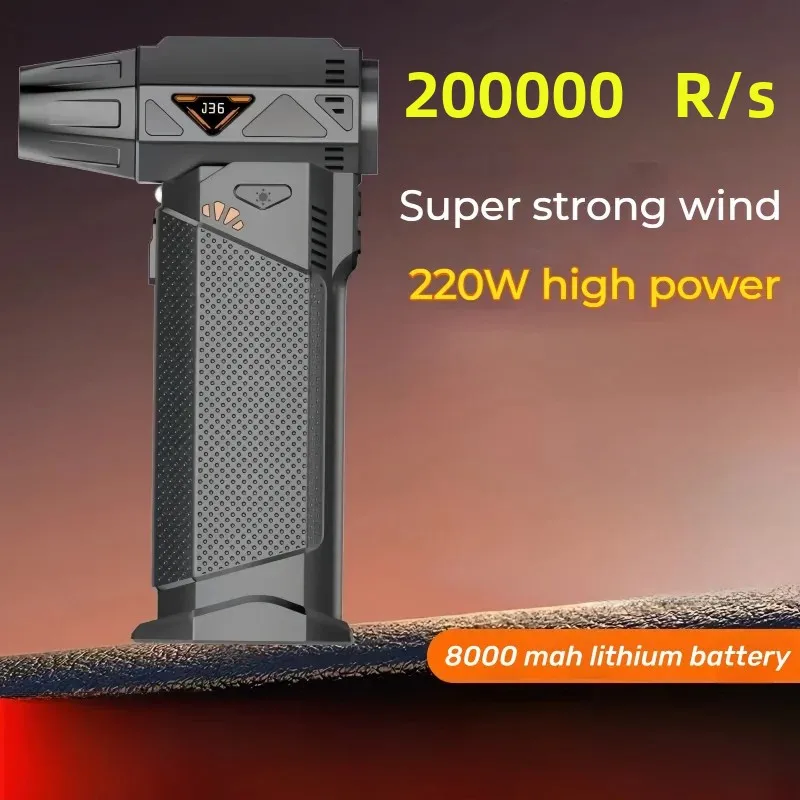 JKUOO Winter Snow Removal 200000 RPM Powerful Blower Vacuum Cleaner Type-C Charging Strong Wind 53m/s Brushless ViolentFan