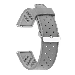 Deluxe Tropic FKM Rubber Diving Watch Strap, Waterproof Black Bracelet - 22mm (Grey)