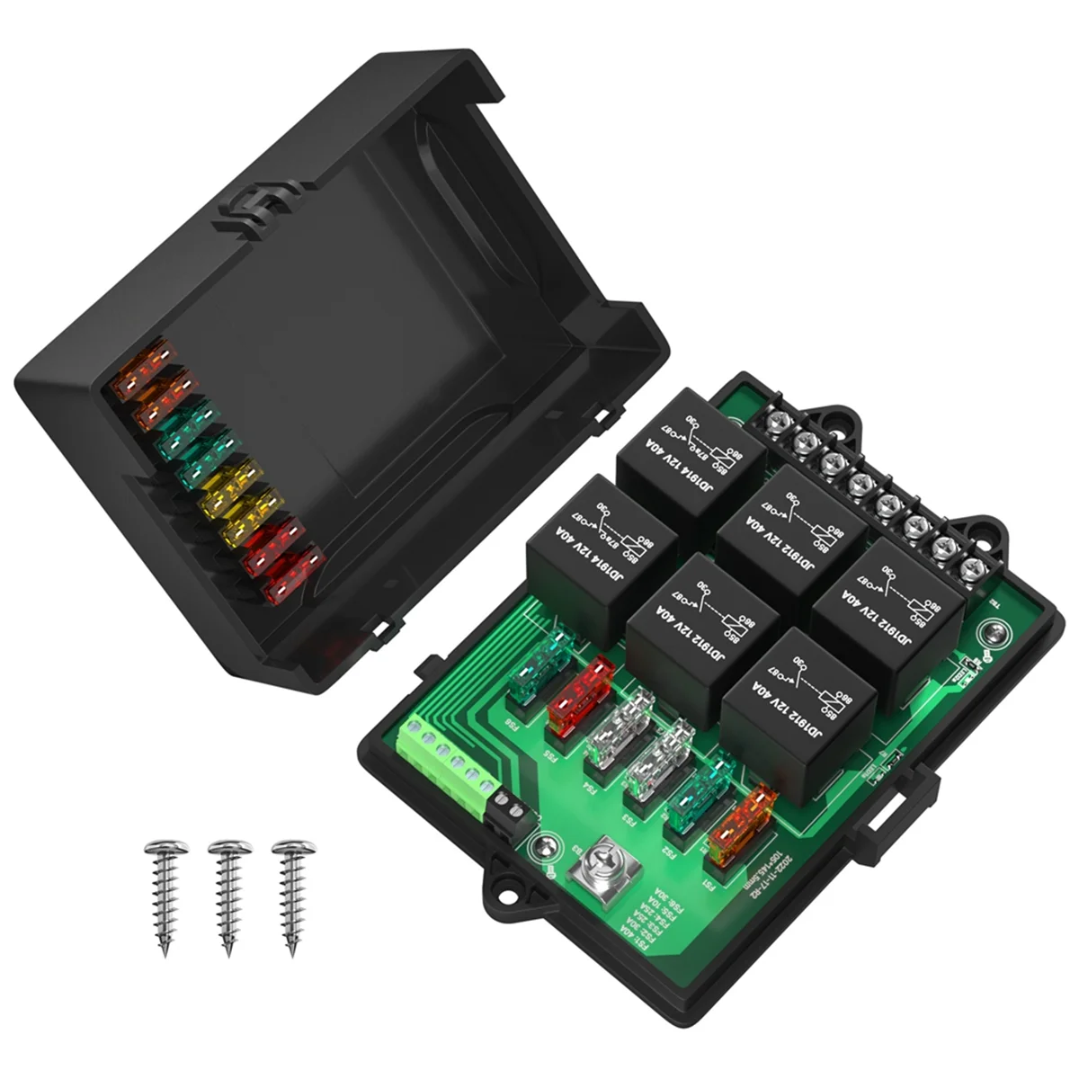 ABIY-New RB-R6F6-3 Car Relay Box Modified Socket Car Junction Box Fuse 12V Automotive Universal Fuse Panel