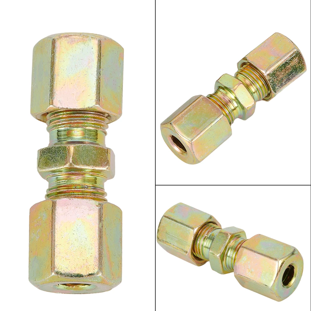 

Connector Brake Line Connector 4pcs Brake Line Brake Line Connector Car Accessories Galvanized Iron Gold For Brake Pipe 4.75mm