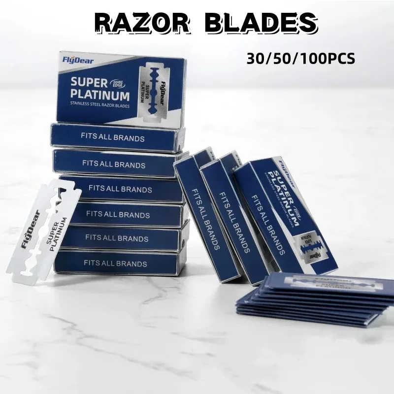 30/50/100pcs New Classic Retro Stainless Razor Double Edge Razor Blades ...