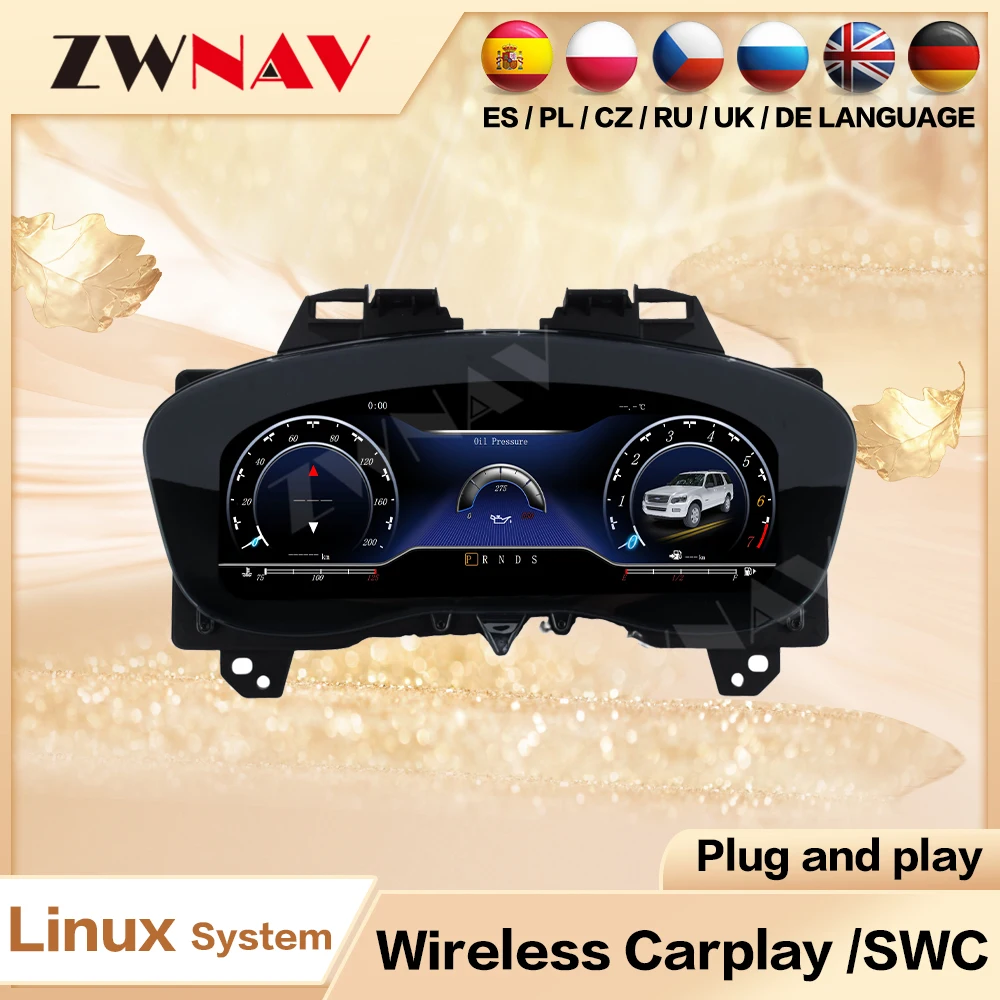 ZWNAV nueva actualización para Ford Explorer 2011-2019 velocímetro automático tacómetro coche Digital clúster instrumento LCD tablero Cockpit- 2