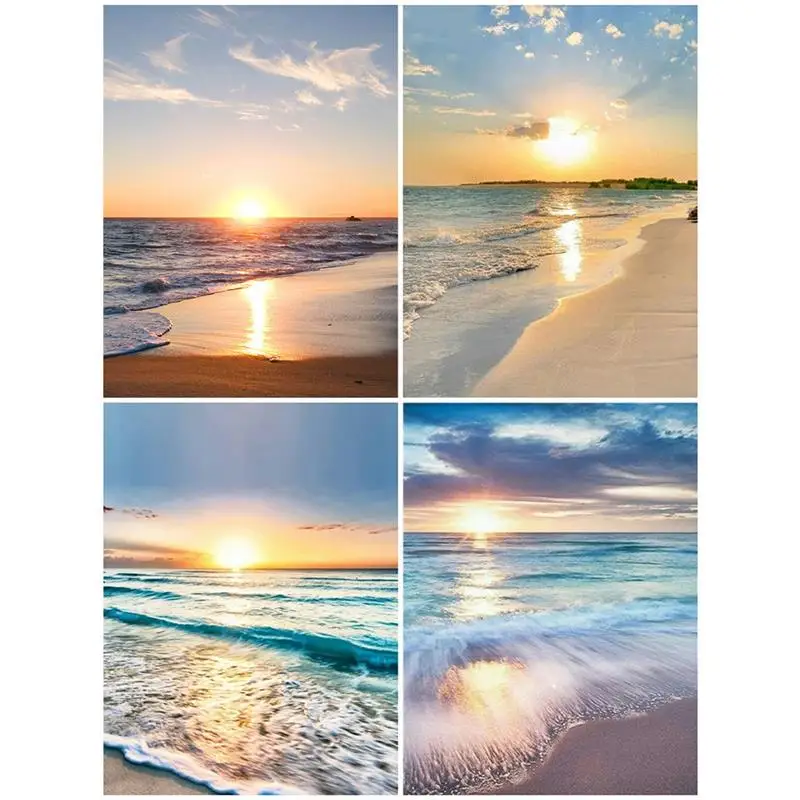 

5D Diamond painting, cross stitch, beach scenery, DIY, diamond embroidery, masonry painting, Dot