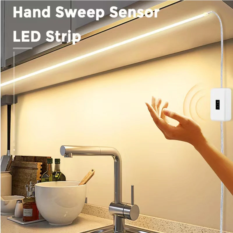 Bande LED COB 5V USB Lumière De Détection De Mouvement Humain Cuisine Couloir Armoire D'escalier Ligne Lumineuse Flexible Sortir Du Lit Lamp1-5M