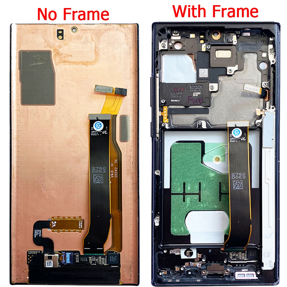 프레임 디지타이저 패널 어셈블리 포함 LCD 디스플레이 터치 스크린, 삼성 노트 20 울트라 5G N986B N986U 용, 6.9 인치 노트 20 울트라 LCD