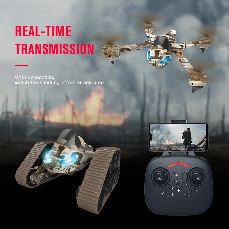 

New remote control aircraft quadcopter land and air two-in-one WIFI photo drone drone with camera boy toy gift