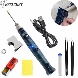 Fer à souder USB Portable 5V 10W, refroidissement rapide, chauffage avec indicateur lumineux, poignée pistolet à souder réparation BGA outils de bricolage électrique 