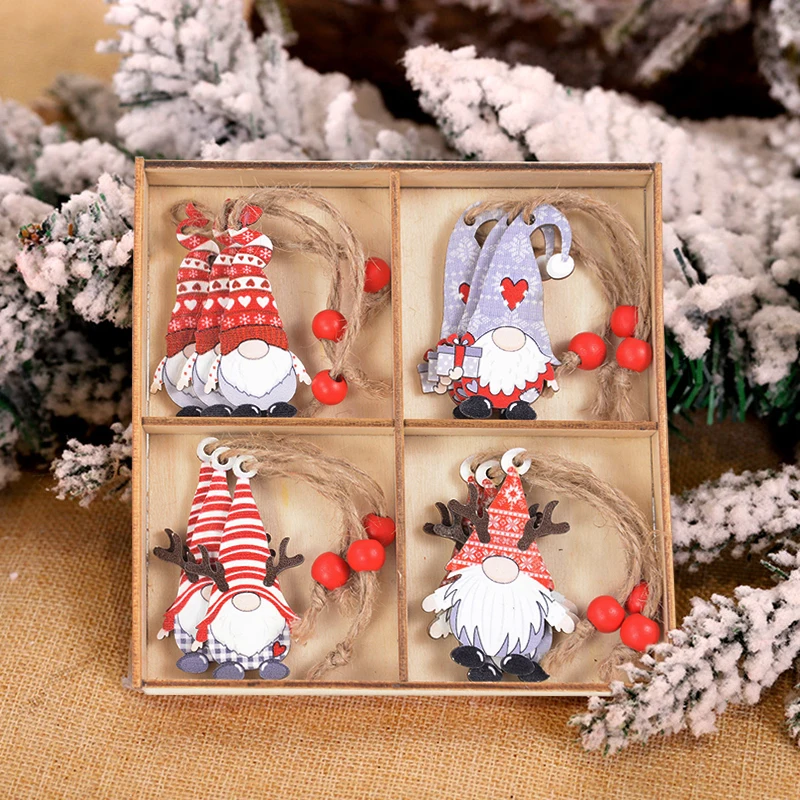 thumbnail image 1 of 12/9 piezas de copos de nieve colgantes de madera para Navidad, adornos colgantes para árbol de Navidad, decoraciones navideñas para el hogar, regalo de Navidad, Año Nuevo 2023, 1 of 5