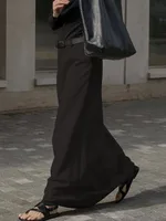 Yeezzi Women's Urban H-Line Skirts 2024 New Spring Summer Fashion Black White Color Loose High Waist Casual Office Long Skirt 1