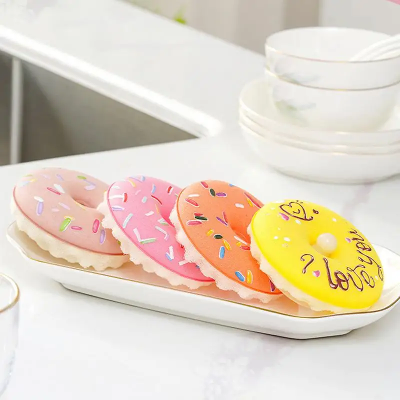 Charming Donut Kitchen Sponge with Suction Cup