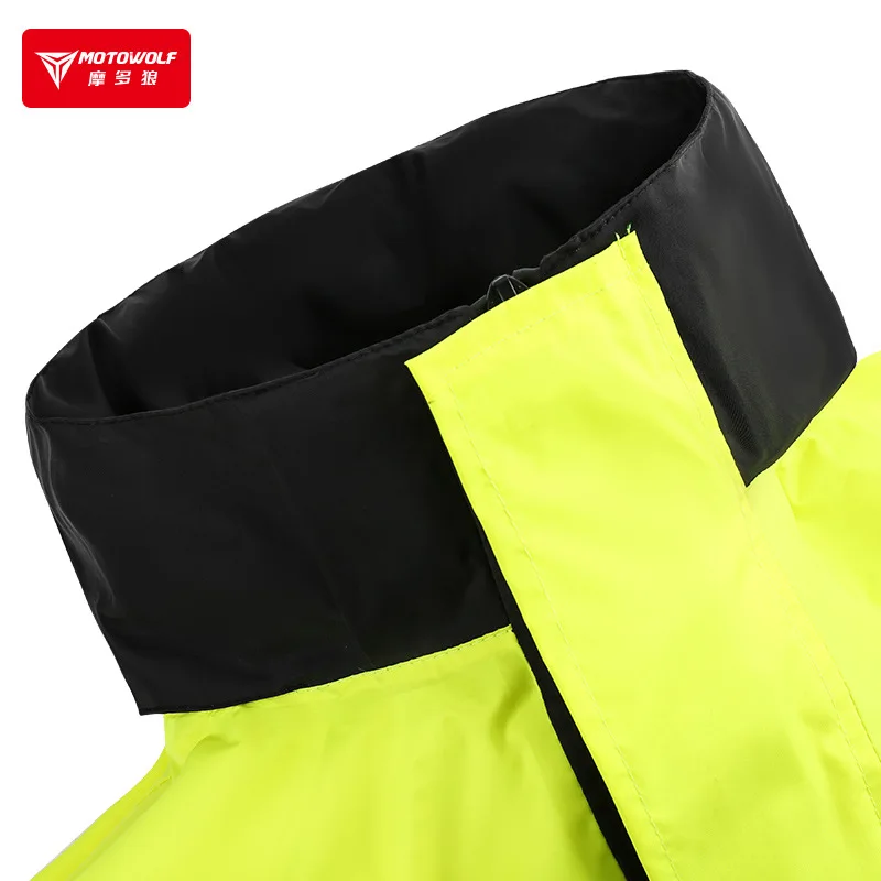 Motowolf Motorcycle Raincoat Split Set Waterproof Rain Suit Rain Clothes Carrying Reflective LED Light Quick Drying Raincoat motorcycle raincoat raincoat suit bike raincoat