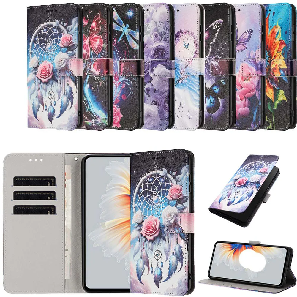 Butterfly Flower Flip Wallet Leather Cover