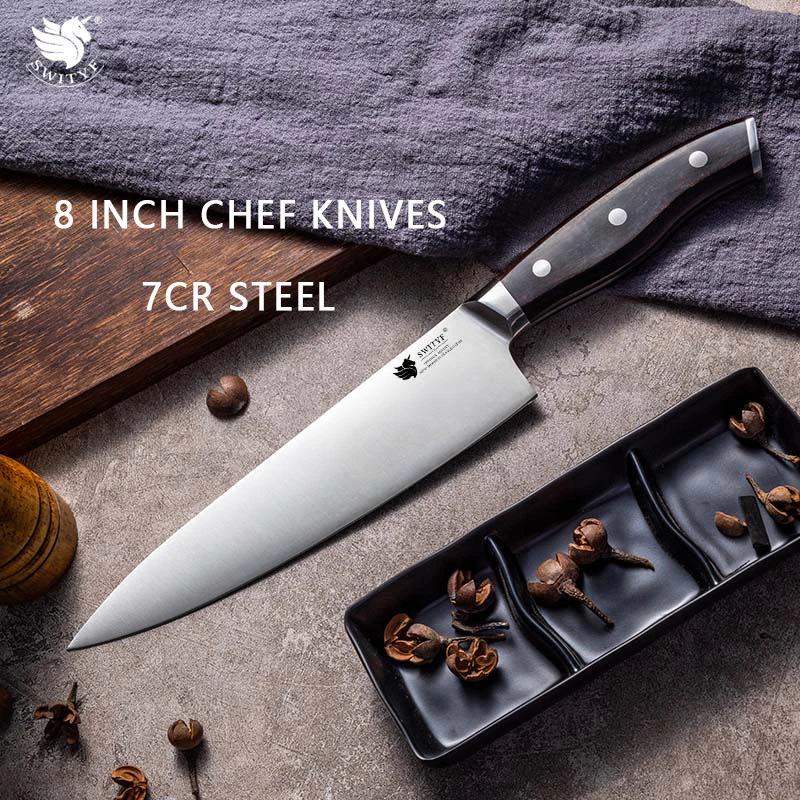 

SWITYF 8‘’ Chef Knife Vegetable Meat Cutting 7 CR Stainless Steel Santoku Utility Cleaver Knives Kitchen Accessory Cooking Tools