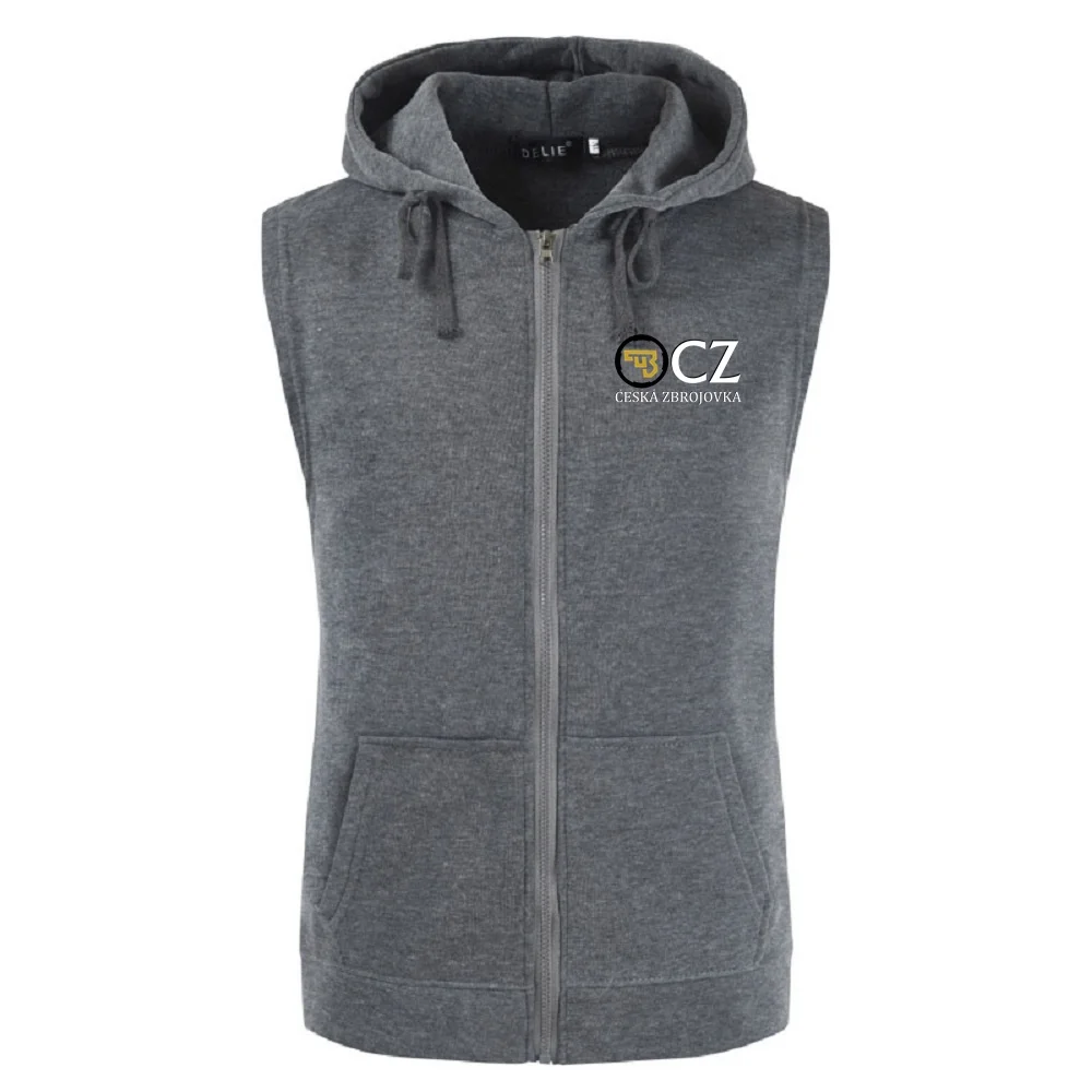 Sweat sans manches CZ Ceska Zbrojovka avec capuche et zip, veste matelassée poches pour pêche, taille