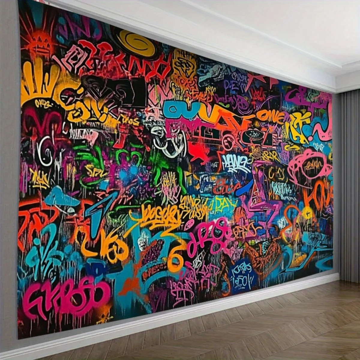 1 StückVivid Hip-Hop-Graffiti-Party-Hintergrund, einfach aufzuhängen, Jubiläen und Veranstaltungen – Detail 1
