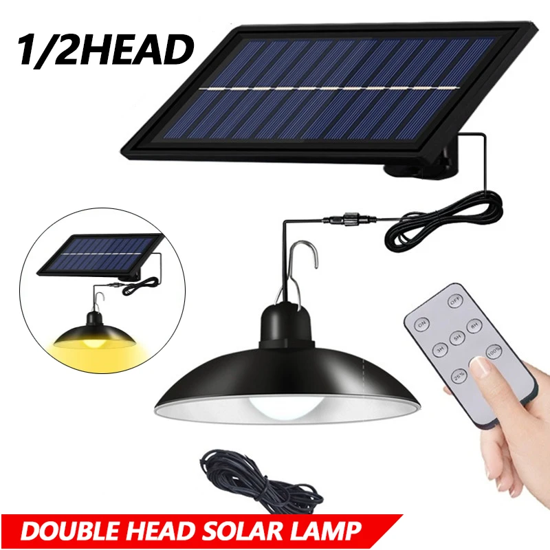 

Waterproof Double Head Solar Pendant Light Outdoor Indoor Solar Lights Solar Lamp with Cable Suitable for Courtyard Garden Decor