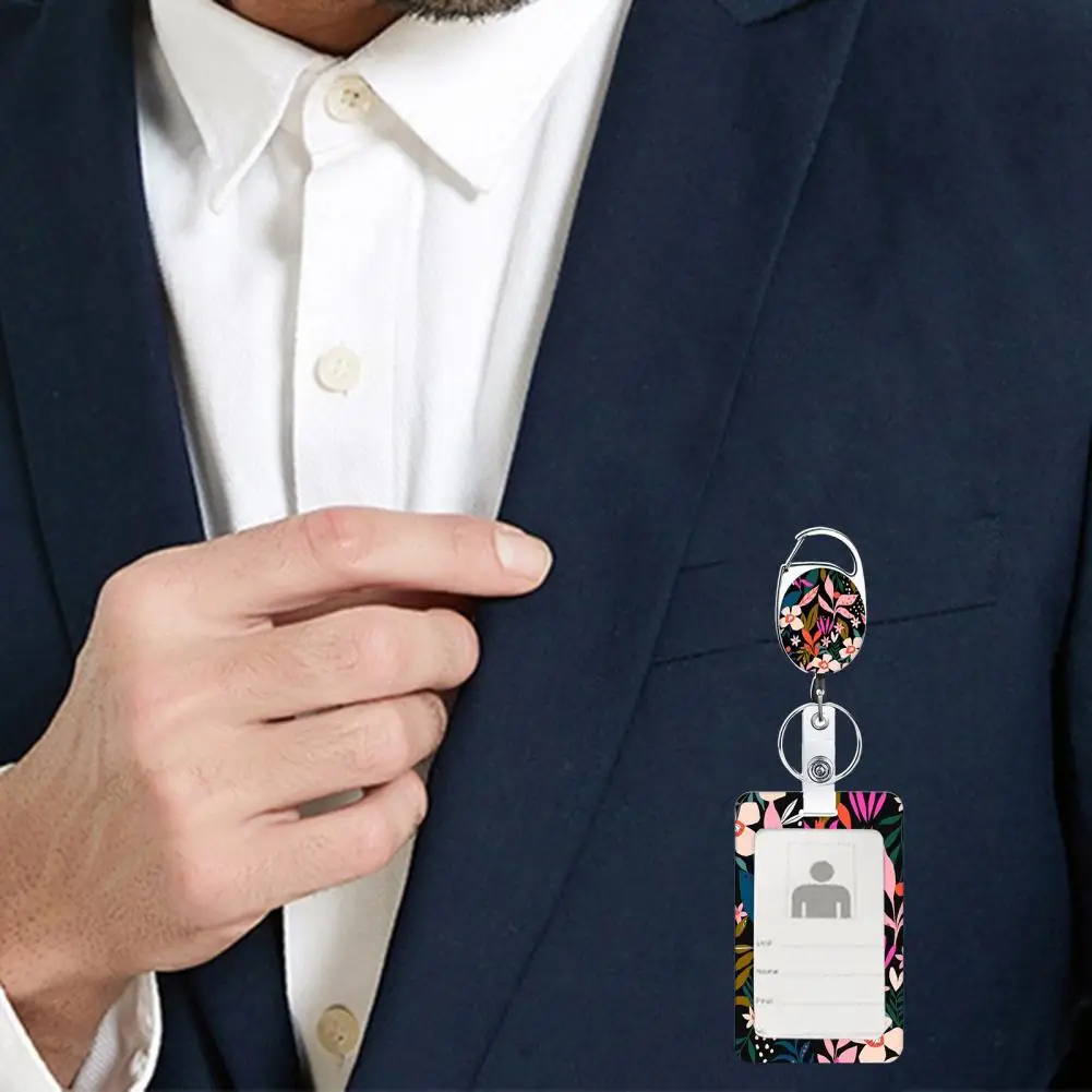 

Reliable Badge Holder Smooth Surface Integrated Work Card Holder Easy-to-pull Buckle ABS ID Badge Holder Office Supplies