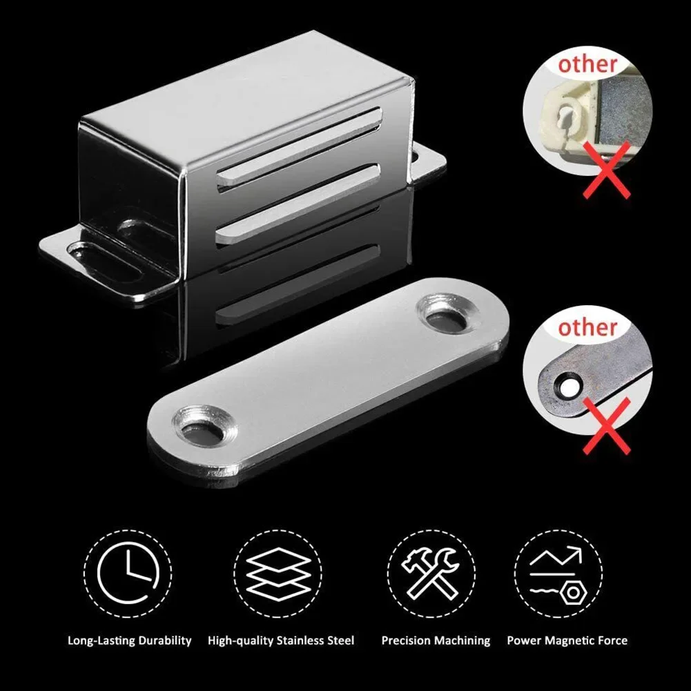 Magnetic Door Catch Strong Heavy Duty Cupboard Magnets Kitchen Cabinet Catches Magnet Latches Stainless Steel For Door Cupboard