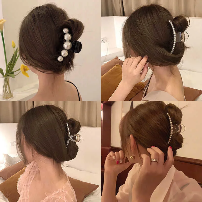 17 Styles Big Perle Haar Krallen Frau Haarnadeln Haar Clips Haar Zubehör Mädchen Haar Krabben Headwear Hairgrip Mode Barrettes – Detail 13