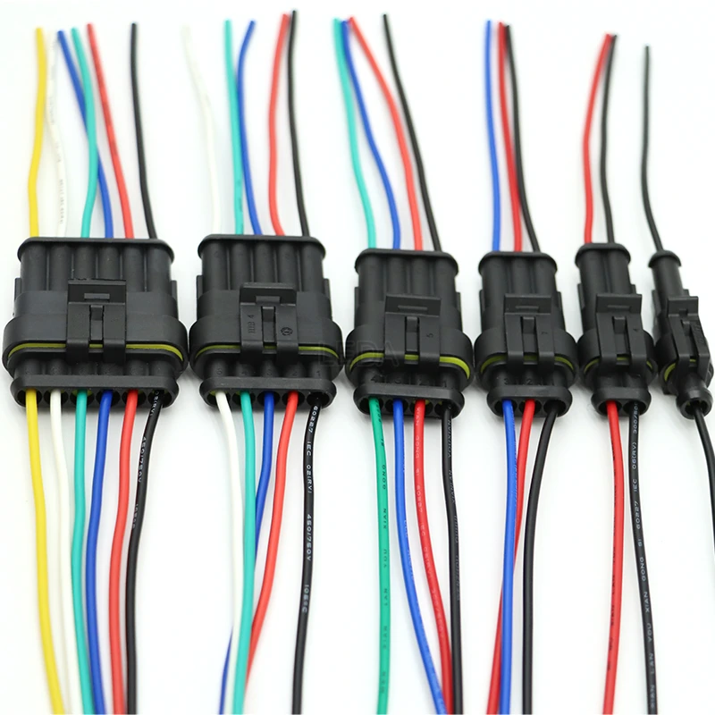 Electrical Connectors Plug 1Set 1P 2P 3P 4P 5P 6P Way Waterproof Electrical Auto Connector Male Female Plug Wire Cable Harness Car Motorcycle