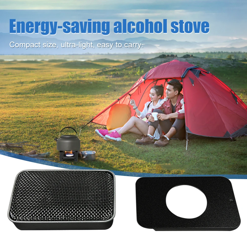 Outdoor Alcohol Stove Portable Alcohol Furnace Lightweight Stainless Steel Energy-saving for Camping Picnic BBQ