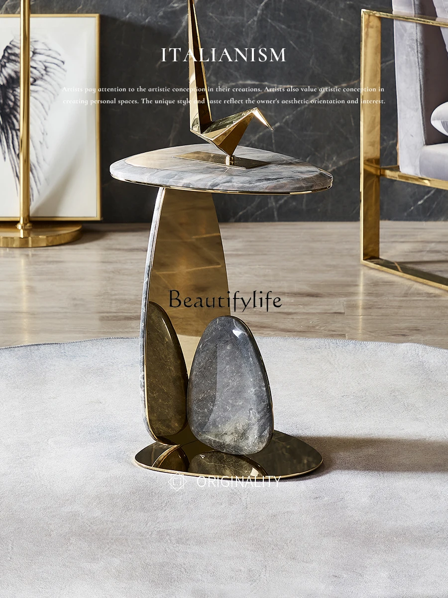 

Italian Side Table Modern Minimalist Removable Stainless Steel Corner Table