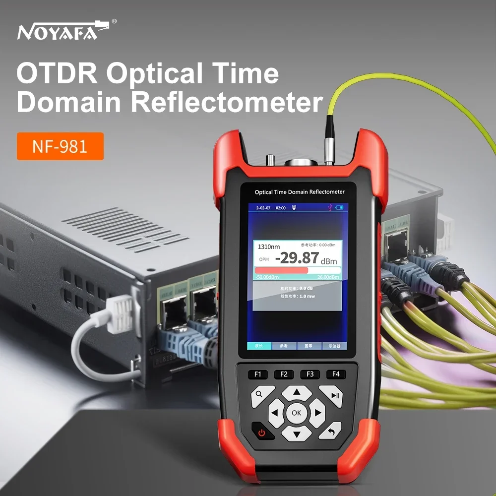 NOYAFA NF-981 OTDR 광섬유 결함 감지기, OPM VFL OLS 이벤트 맵 이더넷 광섬유, 10m-60km 케이블 테스터용 광 전력 계량기