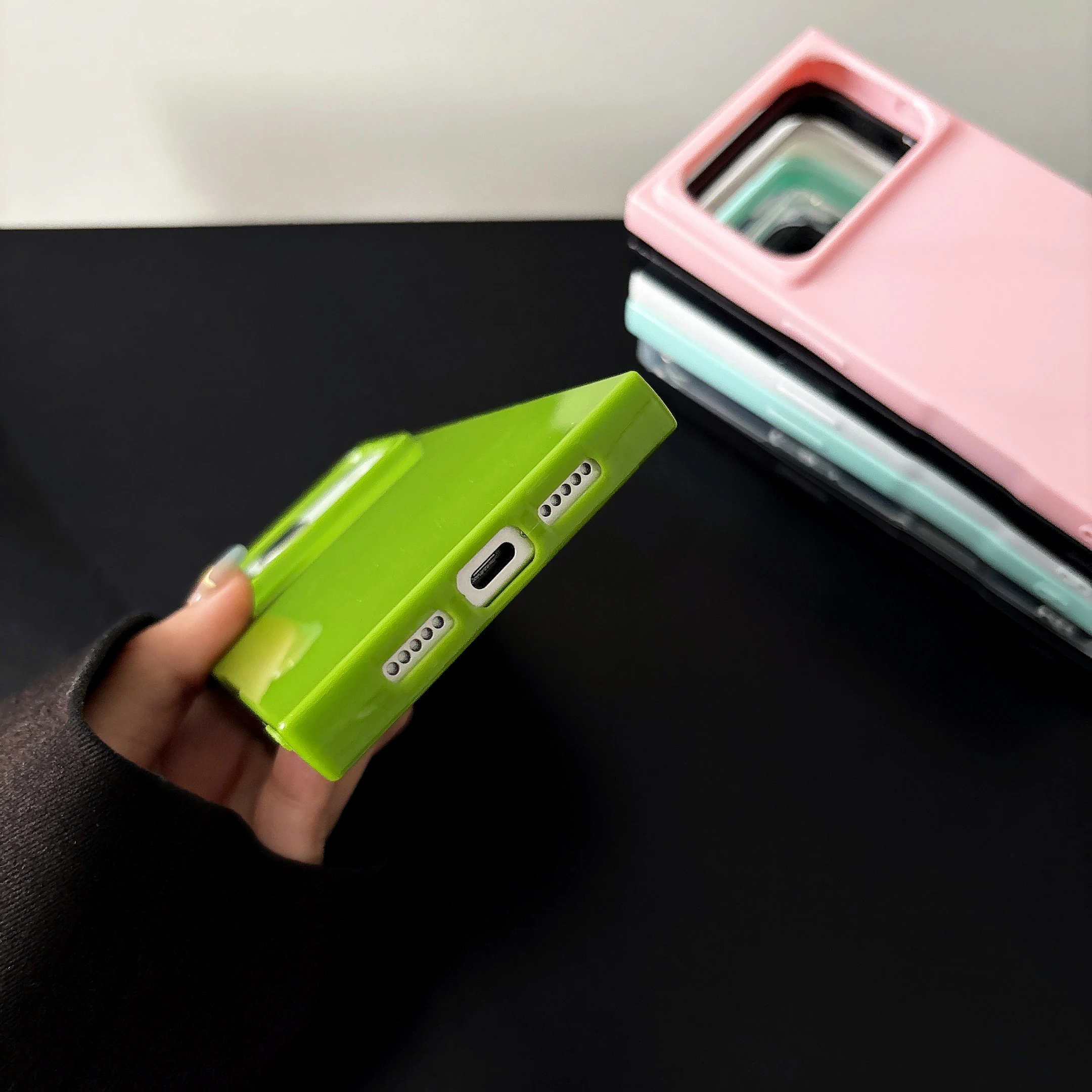 Luxury Soft Ice Cube Square Shockproof Case For iPhone 17 Air 16 E 15 14 13 12 11 Pro Max Plus Fashion Bright Candy Color Cover 5
