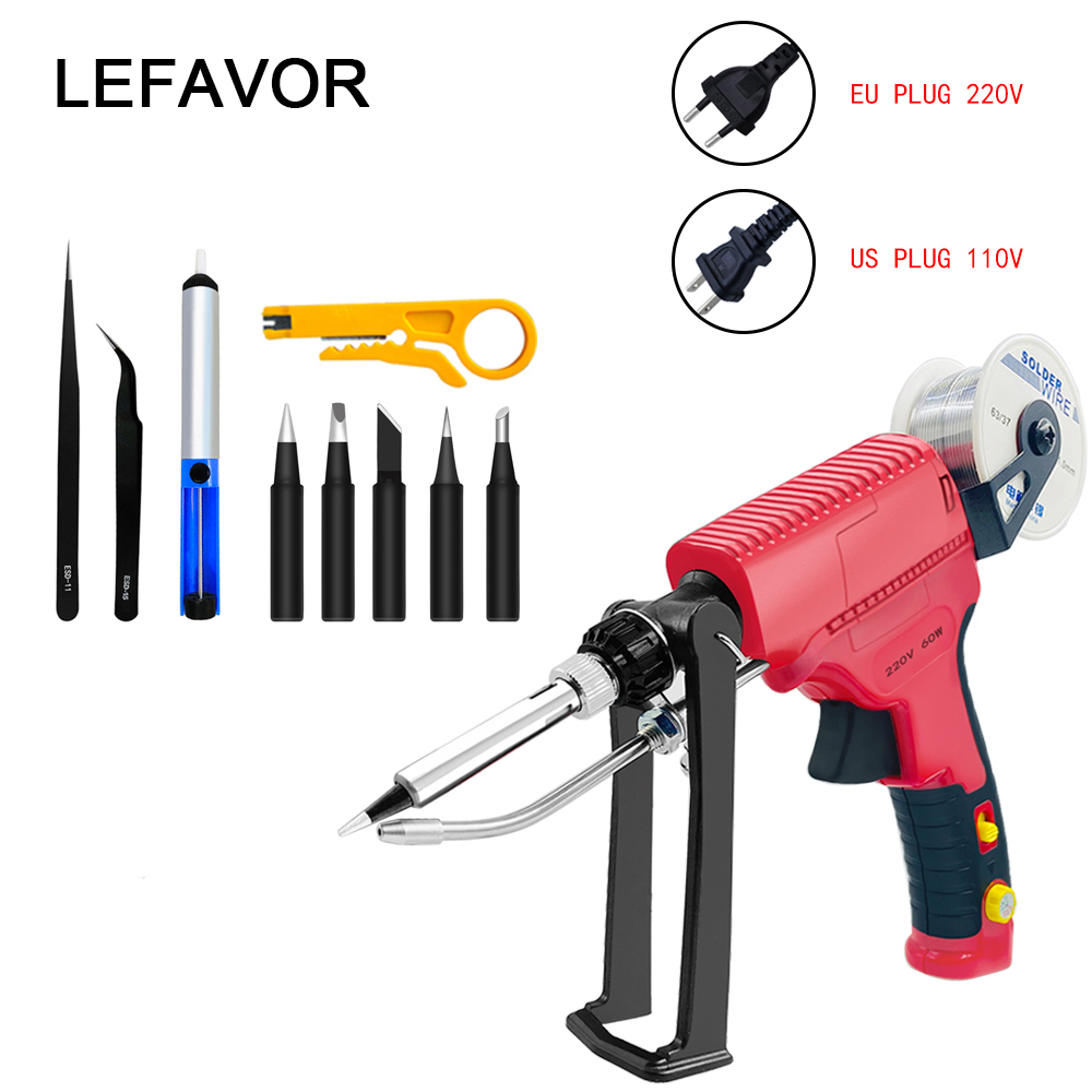 Electric Soldering Iron Gun Hand-held Internal Heating Soldering Iron Automatically Send Tin Gun Soldering Welding Repair Tool