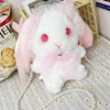 Rabbit Shoulder Bags Womens Plush for Doll Crossbody Bags with Beaded 5